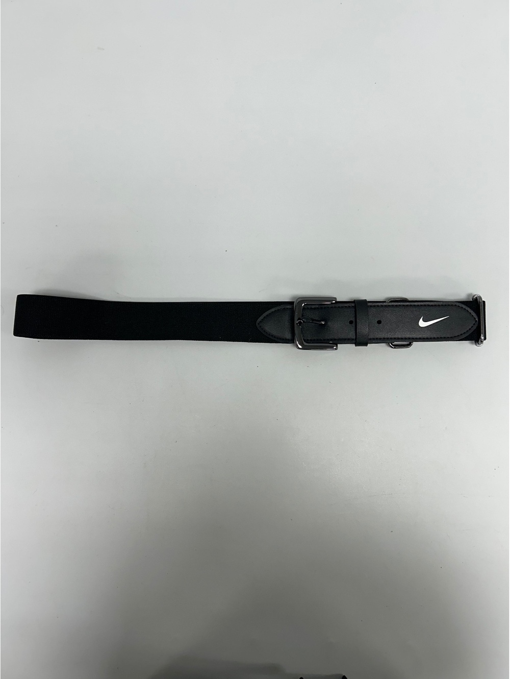 Nike Black Adjustable Belt with White Swoosh Logo